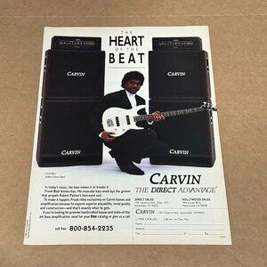 Frank Blair of Robert Palmer Band - Carvin Amps / Guitars - 1989 Print Ad